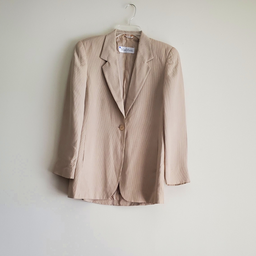 MaxMara CREAM‎ AND TAN JACKET...SIZE 8